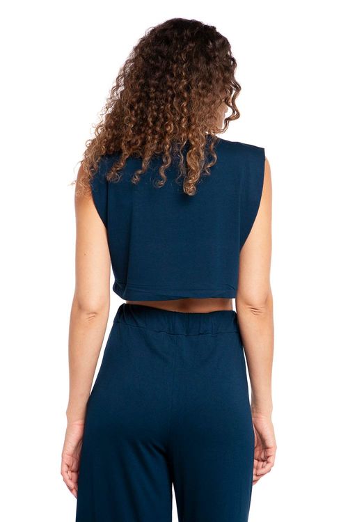 Cropped Feminino Malha Regata Polo Wear Azul Escuro