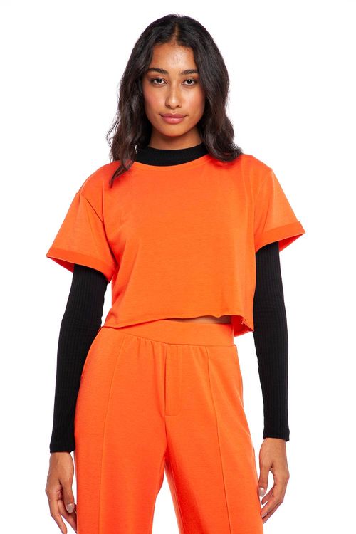 Blusa Feminina Básica Polo Wear Laranja Escuro
