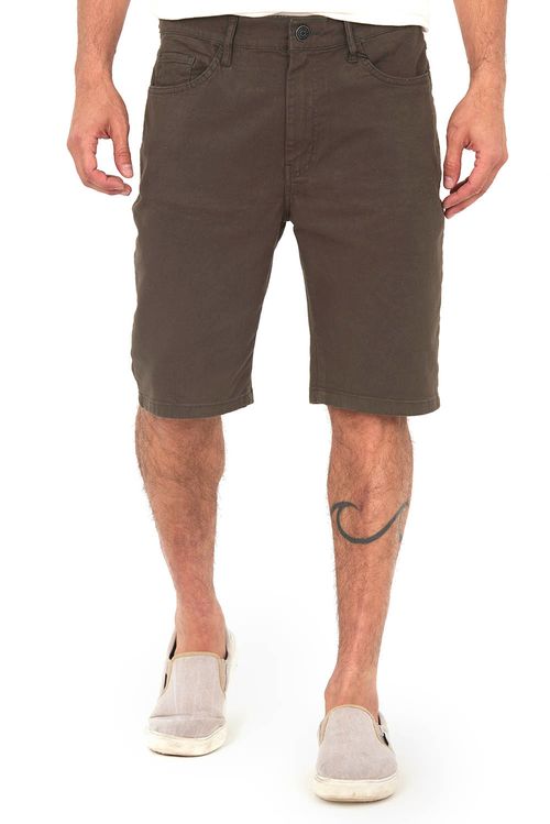 Bermuda Masculina Sarja Básica Polo Wear Verde Escuro