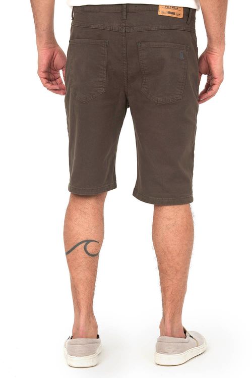 Bermuda Masculina Sarja Básica Polo Wear Verde Escuro