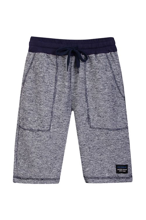 Bermuda Masculina Infantil Malha Polo Wear Azul Escuro
