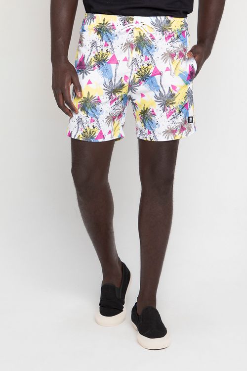 Short Vôlei Masculino Malha Estampada Polo Wear Branco