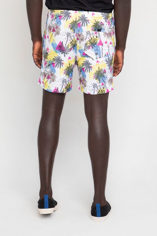 Short Vôlei Masculino Malha Estampada Polo Wear Branco