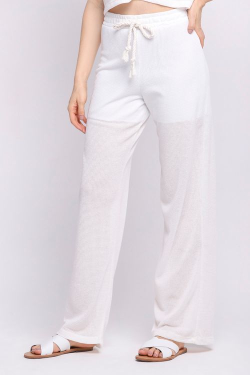 Calça Feminina Com Cordão Polo Wear Branco
