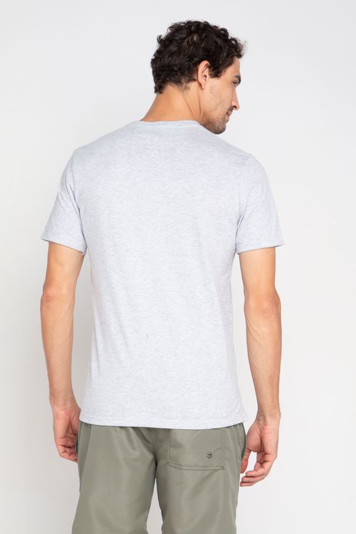 Camiseta Masculina Logo Bordado Polo Wear Cinza Claro