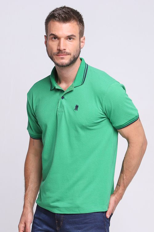 Polo Masculina Filete Duplo Polo Wear Verde Claro