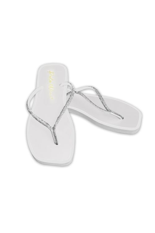 Sandália Com Strass Polo Wear Off White