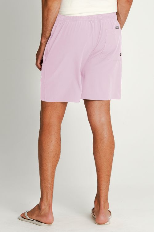 Short Vôlei Masculino Logo Polo Wear Rosa Claro