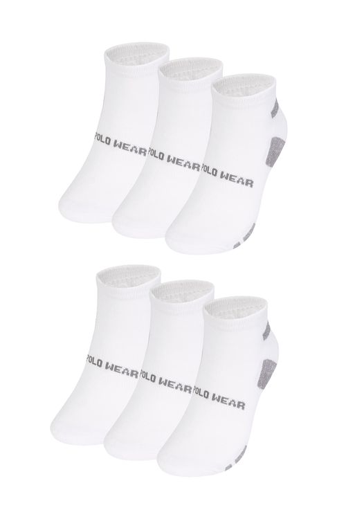 Kit 6 Meias Atoalhadas Cano Curto Polo Wear Branco