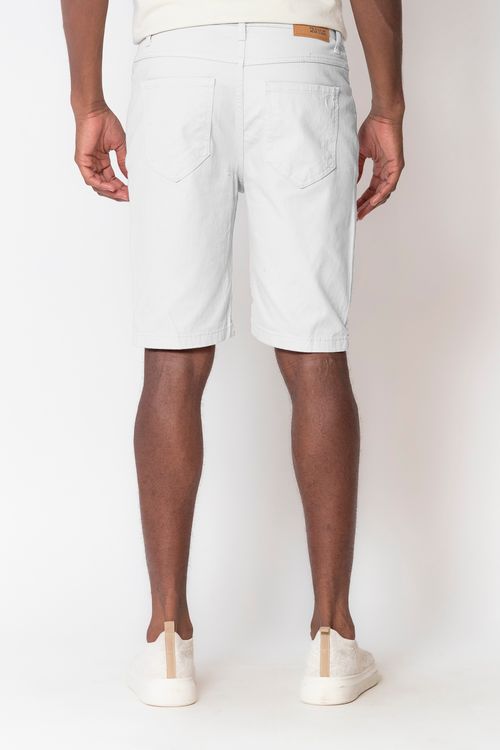 Bermuda Masculina Sarja Slim Polo Wear Branco