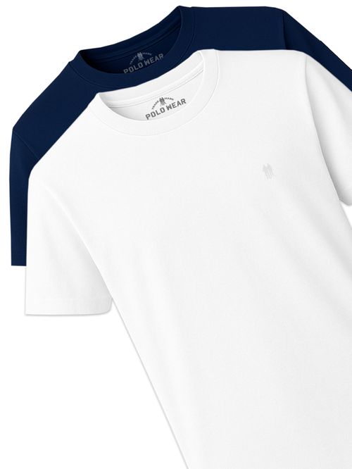Kit 2 Camisetas Masculinas Básicas Gola Careca Polo Wear Sortido