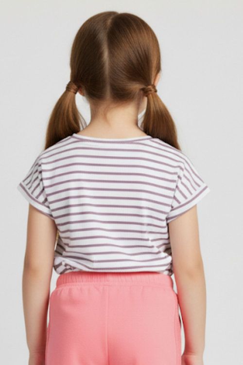Blusa Feminina Infantil Elástico na Barra Polo Wear Roxo Médio
