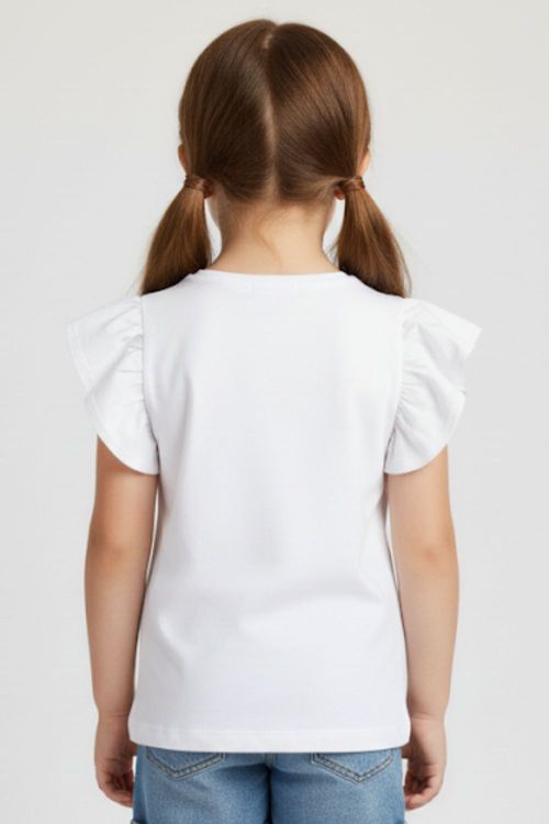 Blusa Feminina Infantil Com Babado Polo Wear Branco