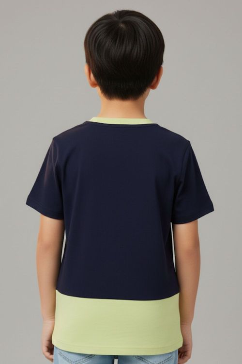 Camiseta Masculina Infantil Happiness Polo Wear Azul Escuro