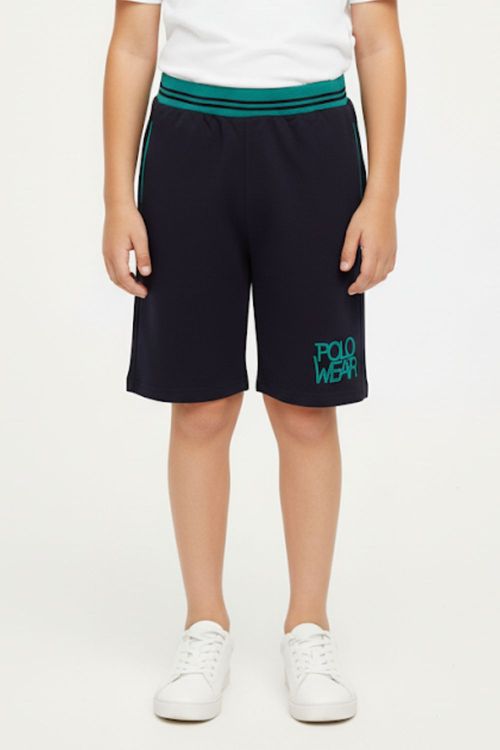 Bermuda Masculina Infantil Estampada Polo Wear Azul Escuro