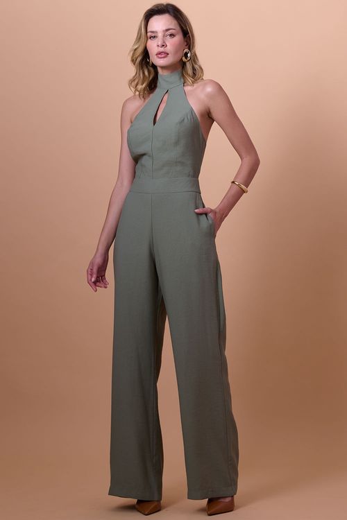 Macacão Longo Feminino Gola Alta Smk Verde