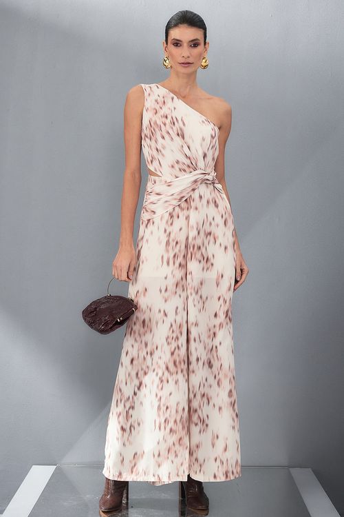 Macacão Feminino Pantalona Estampado Smk Estampado