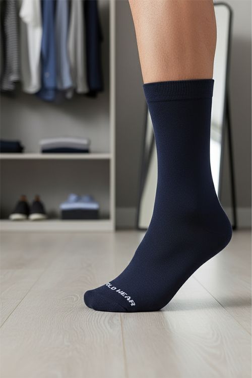 Kit 6 Pares de Meias Casuais Polo Wear Azul Medio