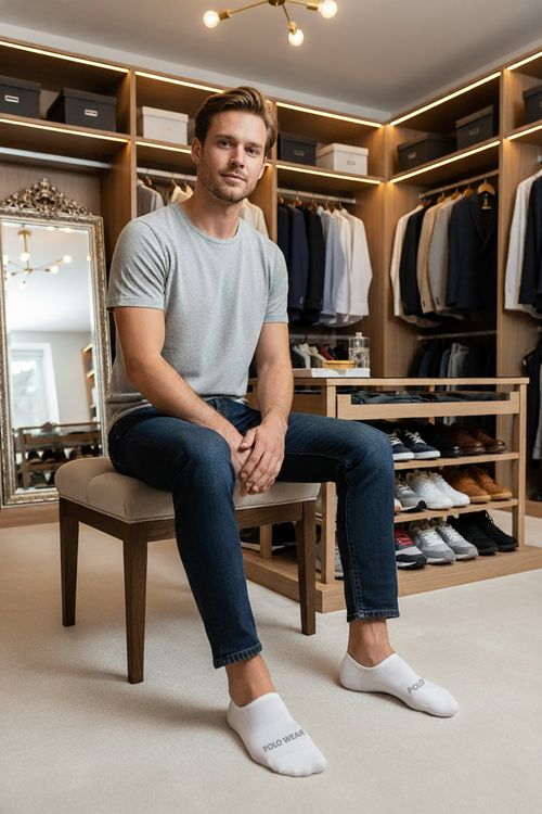 Kit 6 Pares Meias Sapatilhas Polo Wear Branco