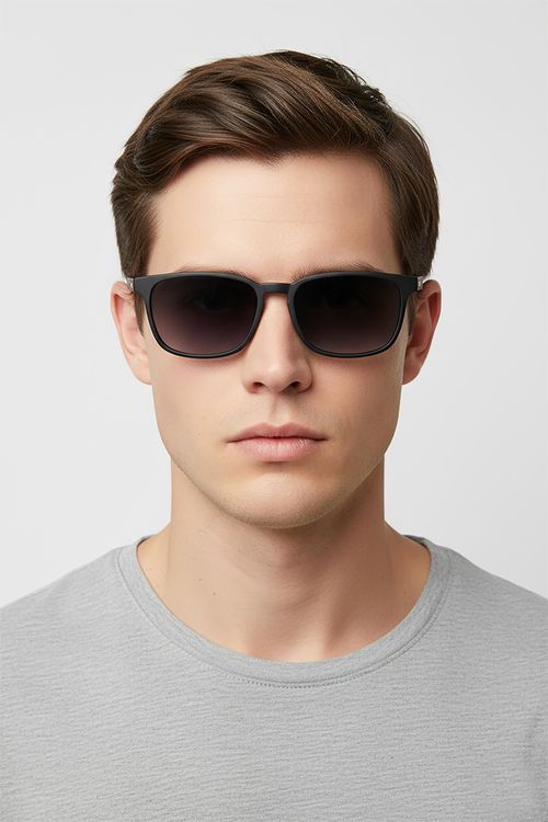 Óculos Quadrado Haste Estampada Polo Wear Preto