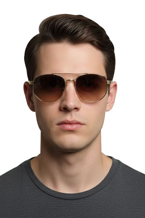 Óculos Masculino Aviador Polo Wear Marrom Escuro