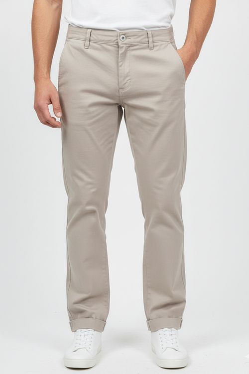 Calça Alfaiataria Masculina Bolso Embutido Polo Wear Bege Medio