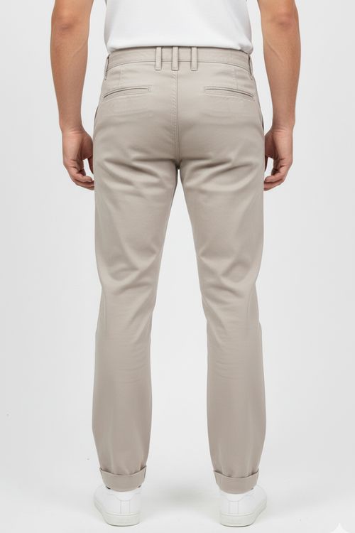 Calça Alfaiataria Masculina Bolso Embutido Polo Wear Bege Medio