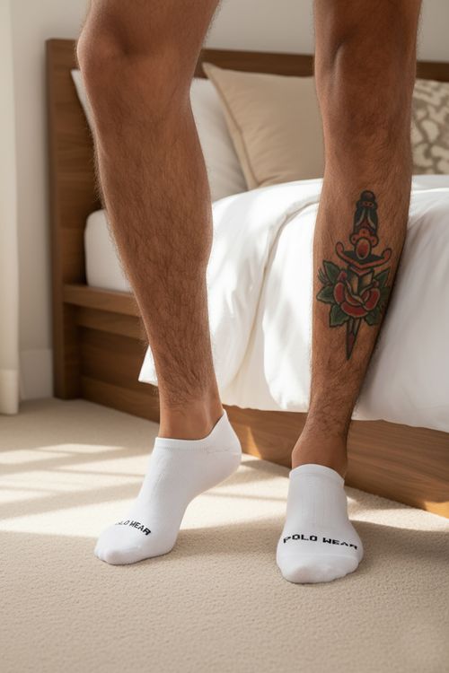 Kit 6 Pares de Meias Invisíveis Polo Wear Branco