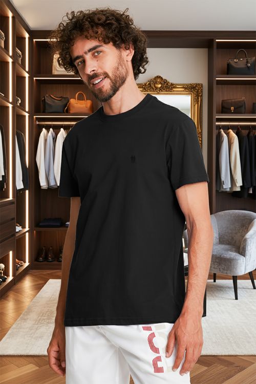 Kit 3 Camisetas Masculinas Básicas Logo Polo Wear Preto