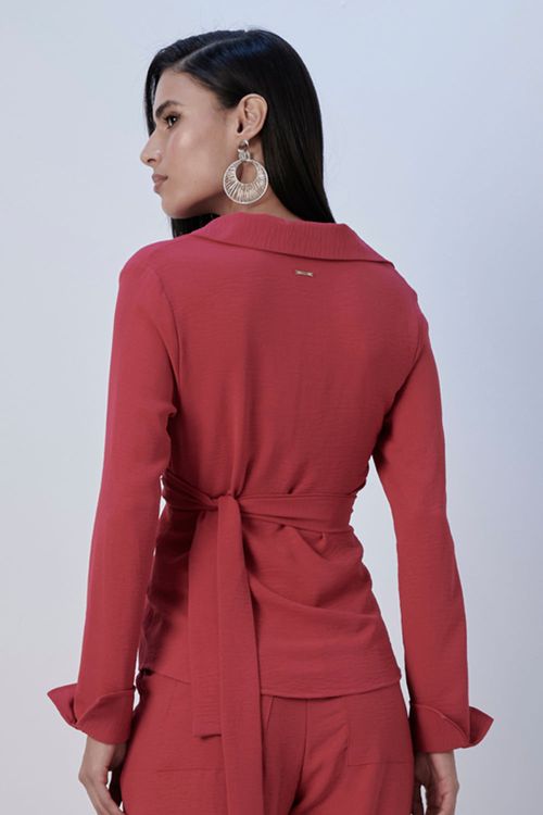 Blusa Feminina Malha Corsica Adriana Lisa Smk Rosa Escuro