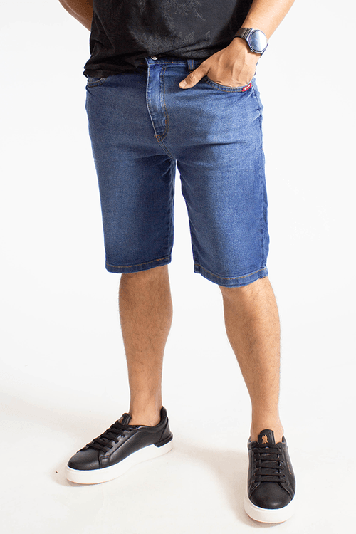 Bermuda Jeans Masculina Slim Power Polo Wear Jeans Médio