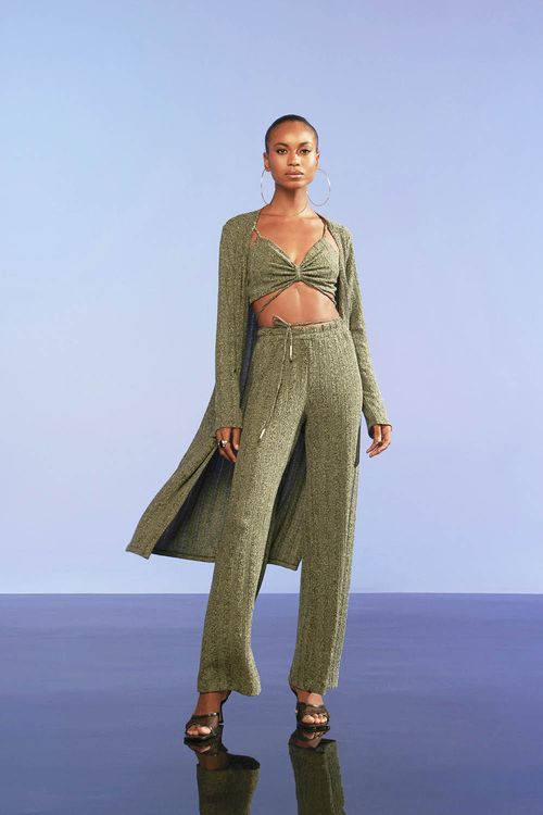 Top Tricot Cordão Amarração Smk Verde Médio