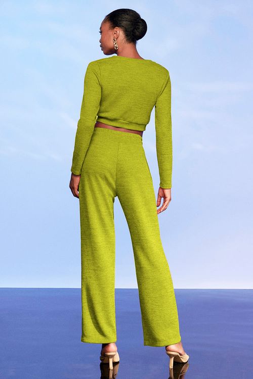 Calça Feminina Reta Cordão Smk Amarelo Escuro