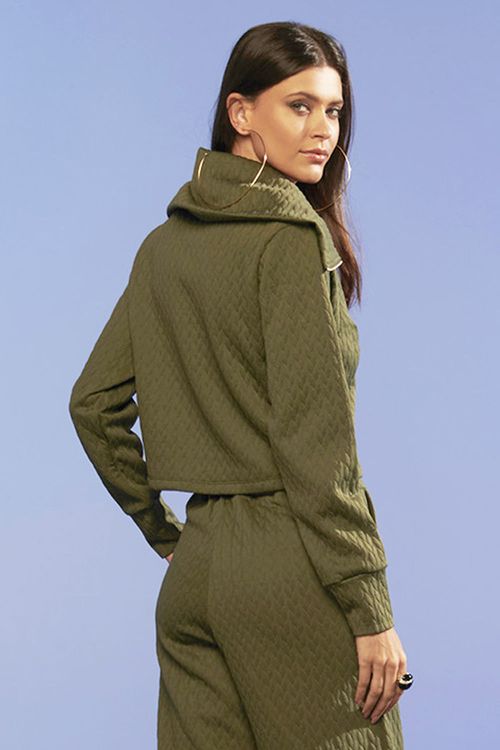 Blusa Feminina Malha Gola Alta Smk Verde Escuro