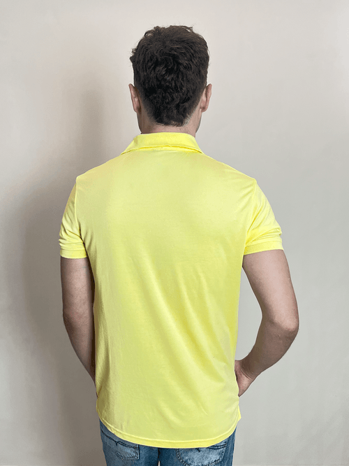 Polo Piquet Masculina Com Botões Polo Wear Amarelo Claro