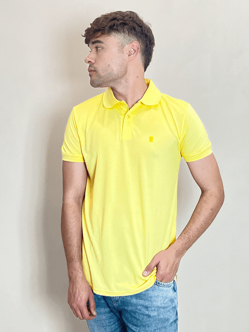 Polo Piquet Masculina Com Botões Polo Wear Amarelo Claro