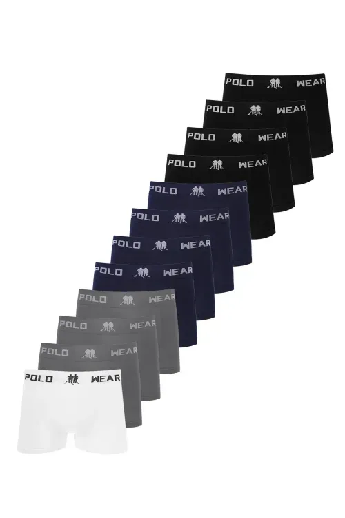 Kit 12 Cuecas Boxer Masculinas Polo Wear Sortido