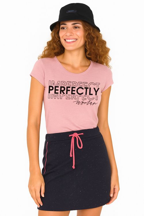 Camiseta Feminina Perfectly Polo Wear Rosa Médio