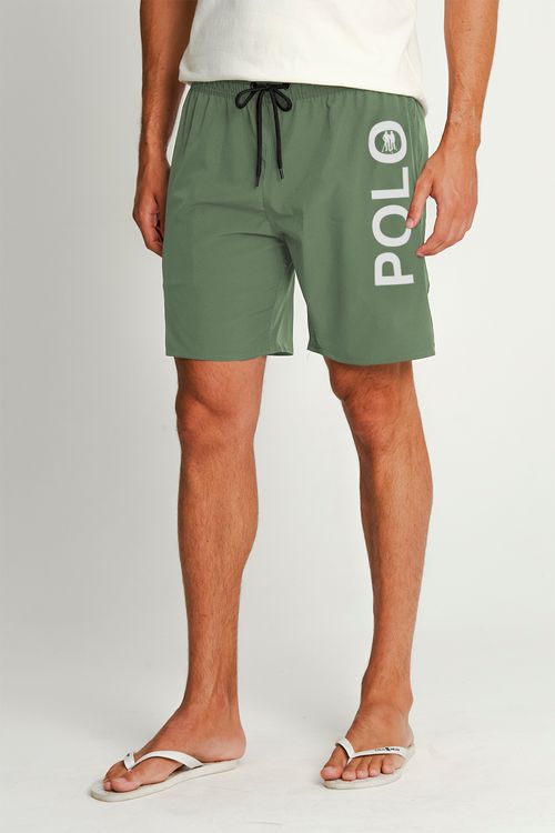 Short Vôlei Logo Lateral Polo Wear Verde Médio