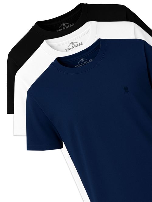 Kit 3 Camisetas Masculinas Premium Polo Wear Sortido