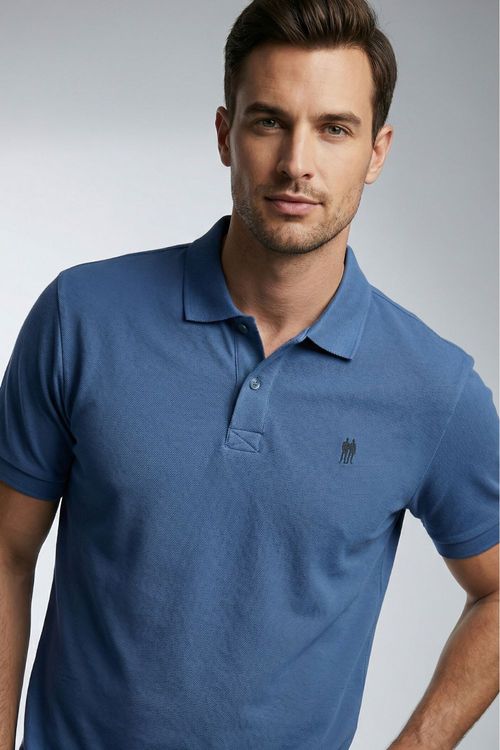 Polo Lisa Suedine Premium Polo Wear Azul