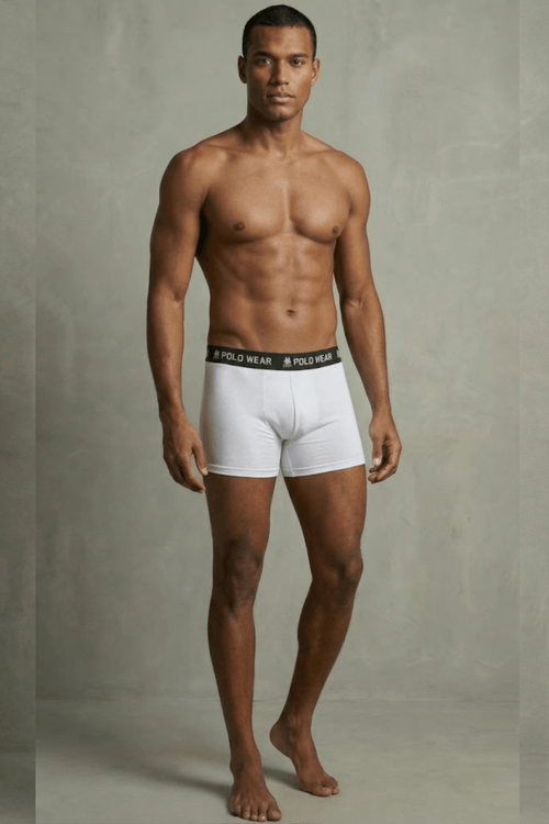 Kit 6 Cuecas Boxer Algodão Sem Costura Lateral Polo Wear Sortido