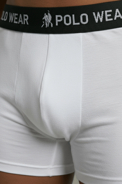 Kit 6 Cuecas Algodão Boxer Polo Wear Branco