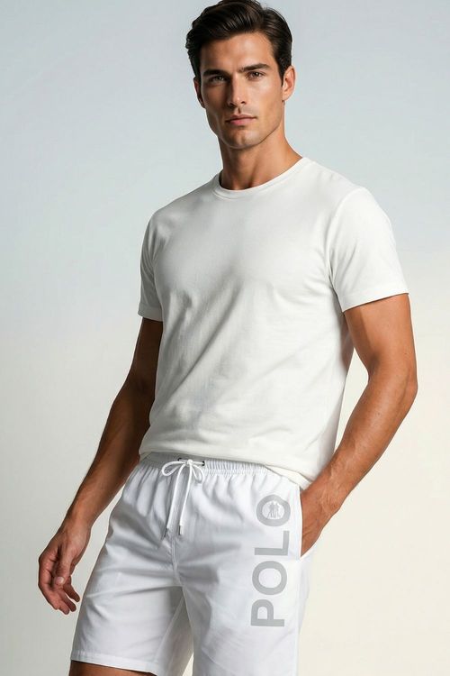 Short Vôlei Logo Lateral Polo Wear Branco