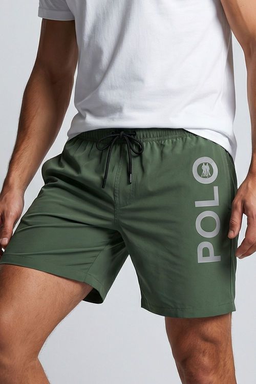 Short Vôlei Logo Lateral Polo Wear Verde Escuro