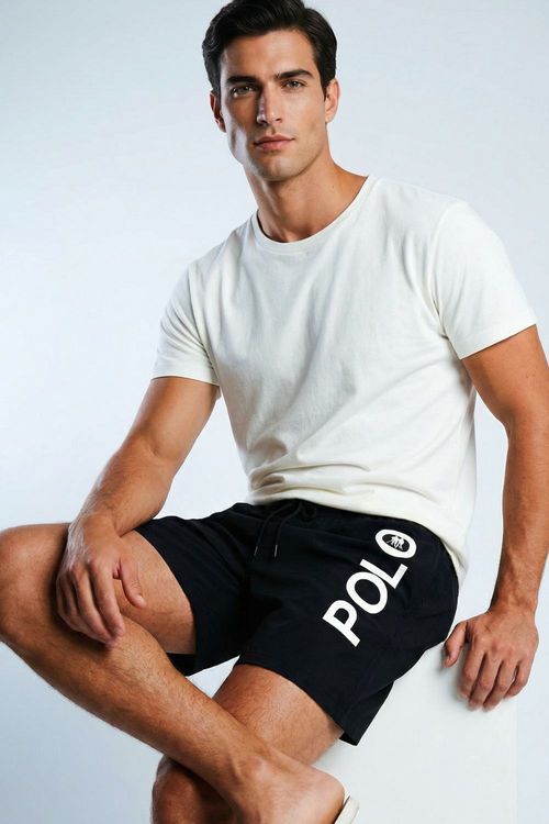 Short Vôlei Logo Lateral Polo Wear Preto
