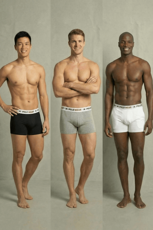 Kit 6 Cuecas Boxer Algodão Premium Polo Wear Sortido