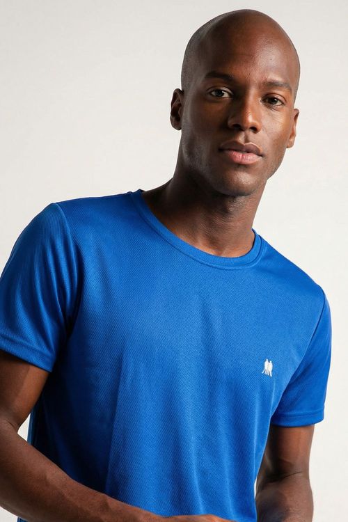 Camiseta Masculina Pw Sports Lisa Polo Wear Azul Médio