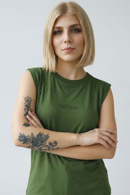 T-Shirt Feminina Sem Cava Polo Wear Verde Médio