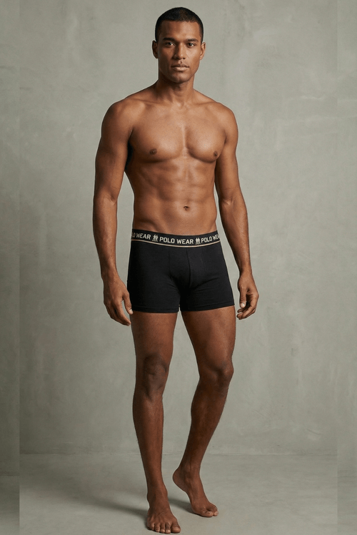 Kit 6 Cuecas Boxer Algodão Lisa Polo Wear Sortido